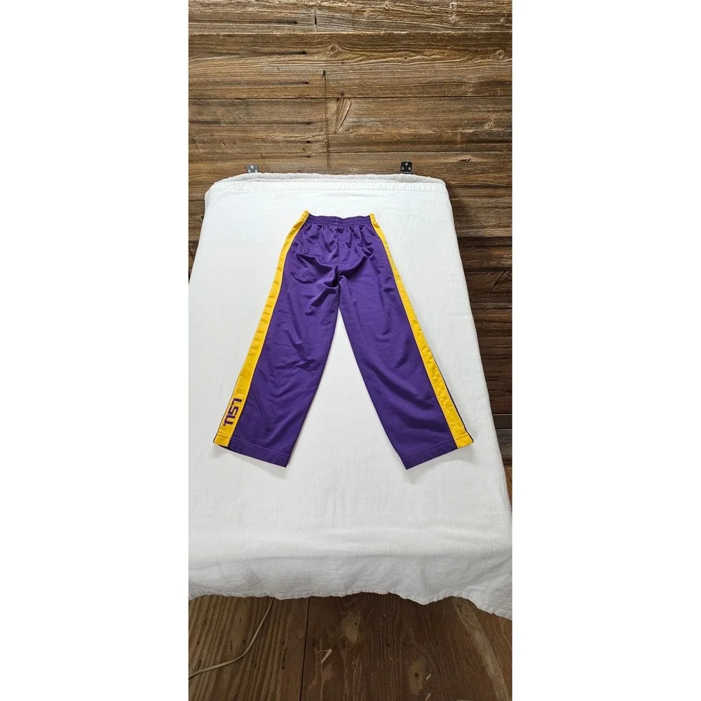 Nike LSU Tigers Purple Gold Track Pants Boys Size 7 Youth Athletic Sweatpants